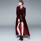 Long-Style Windwear Woman Over The Knee To Ankle 2025 Autumn And Winter Popular New Temperament Velvet Coat 68HZ