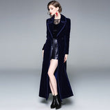 Long-Style Windwear Woman Over The Knee To Ankle 2025 Autumn And Winter Popular New Temperament Velvet Coat 68HZ