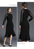 Standing Women's Clothing 2025 Early Spring New Fashion Temperament Long-Sleeved Fishtail Dress 68HZ