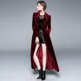 Long-Style Windwear Woman Over The Knee To Ankle 2025 Autumn And Winter Popular New Temperament Velvet Coat 68HZ