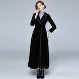 Long-Style Windwear Woman Over The Knee To Ankle 2025 Autumn And Winter Popular New Temperament Velvet Coat 68HZ
