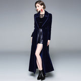 Long-Style Windwear Woman Over The Knee To Ankle 2025 Autumn And Winter Popular New Temperament Velvet Coat 68HZ