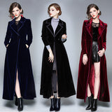 Long-Style Windwear Woman Over The Knee To Ankle 2025 Autumn And Winter Popular New Temperament Velvet Coat 68HZ