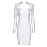 Autumn And Winter Fashion Sexy Hanging Neck Twisps Dress Wish Burst Banquet Bandage Dress 68HZ