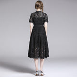 French Retro Name ™oéF Hollow Water-Soluble Dress Summer 2025 New Yamamoto Orange Tutter Dress 68HZ