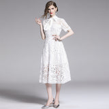 French Retro Name ™oéF Hollow Water-Soluble Dress Summer 2025 New Yamamoto Orange Tutter Dress 68HZ