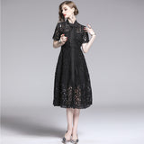 French Retro Name ™oéF Hollow Water-Soluble Dress Summer 2025 New Yamamoto Orange Tutter Dress 68HZ
