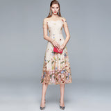 Net Yarn Embroidery Dress Women's Summer 2025 New Thin Round Neck-Curdling Temperament Super Fairy Skirt 68HZ