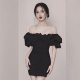 Design Sense 2025 New Thai Trendy Brand Sexy Shoulder Slimming Dress Temperament Party Dress Dress 68HZ
