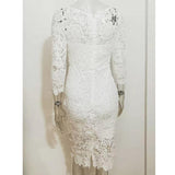 Wish 2025 New Women's Sexy Lace Dress Long Sleeve Pencil Dress 68HZ