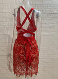 Direct Sales 2025 New Gliders Two Sets Spliced Sexy Showback Club Tied With Dress Woman 68HZ