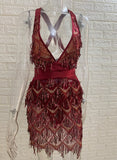 Direct Sales 2025 New Gliders Two Sets Spliced Sexy Showback Club Tied With Dress Woman 68HZ