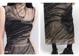 New Simple High Neck & Low Neckline Design Sleeveless Tank Top Dress HZ1024