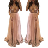 Ebay Burst Fashion Sexy Mesh Splicing With Leek Sling Ribbon Bare Back Dress 68HZ