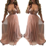 Ebay Burst Fashion Sexy Mesh Splicing With Leek Sling Ribbon Bare Back Dress 68HZ
