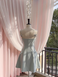 New Fashion Bow Design A-line Spaghetti Strap Party Dresses Homecoming Dresses, HZ1024