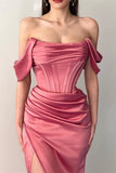 NEW ARRIVAL OFF-THE-SHOULDER MERMAID EVENING PARTY GOWNS LONG SLIT HZ1024