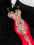 Retro Sparkling Beaded Sequin Mermaid Design Exquisite Embroidery Wedding Outfit Evening Dress Prom Dresses HZ1024