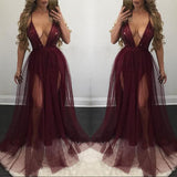 Ebay Burst Fashion Sexy Mesh Splicing With Leek Sling Ribbon Bare Back Dress 68HZ
