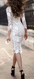 Wish 2025 New Women's Sexy Lace Dress Long Sleeve Pencil Dress 68HZ