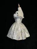 Vintage Silvery A-Line Homecoming Dress Spaghetti Strap Party Dress Short Cocktail Dress HZ1024