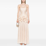 French Small Scented Bra Dress Dress 2025 New Niche Splicing Wooden Ear Design Long Dress Women's Summer 68HZ