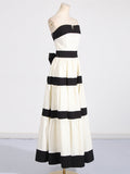 French Temperament Elegant Style Dress Women's Dress Spring 2025 New Chest-Striped Bow Decorated Dress Dress Women 68HZ