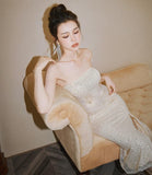 Evening Dress 2024 New Three-Dimensional Flowers With Corset Dress High-End Fine Shiny Fishtail Dress 68HZ