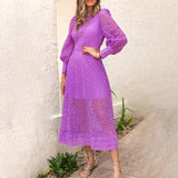 Heavy Industry Embroidered Sleeves In The Summer 2025 New Round Lantern Sleeves To The Skinny Dresses 68HZ