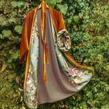 Wish Large-Size Korean Velvet Belt Color Clove Digital Flower Dress Dress Pyjamas 68HZ