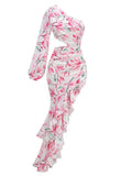 Summer Sexy Sleeves Irregular Lotus Leafy Dress Temperament Holiday Dress Dress Dress Dress Dress 68HZ