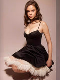Women's Summer New Sexy Sling Wrapped Breast Fluffy Dress High-End Temperament Mesh Lined Dress 68HZ
