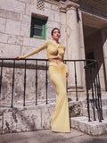 Spring New Women's Temperament Sexy Long-Sleeved T Ruth-Envested Dress Dress 68HZ