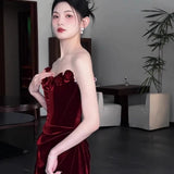 A Toasted Girl Spring And Autumn 2024 New High-End Famous Lady Dress In The Morning Dress With A Breast-Wearing Sexy Fishtail Evening Dress 68HZ