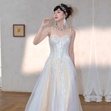 Evening Dress Skirt Slings Engagement High-End Light Luxury Niche Host Dinner Birthday Party Senior Feeling Woman 68HZ