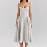 Sexy Dress Hottie Girl Sexy V Tie Sling Mid-Long Dress To The Waist Show Skinny Back Dress Dress Woman 68HZ