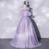 Violet Evening Dress Women's 2025 New Shoulder Net Yarn Skinny Annual Party Banquet Host Toasting Bride 68HZ