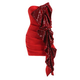 New Sexy Braided Small Dress Short Dress High-End Women's Decorative Glided Ribbon Dress 68HZ