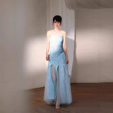 Evening Dress 2024 New Offshore Necromanquin Smear Dress Visual Shiny Mesh Dress 68HZ