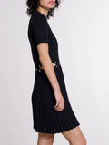 Australian Trendy Fashion 100-Fold Short Dress 2025 New Temperament Polo Collar Short Money To Collect Waist Thin Dress Women's Summer 68HZ
