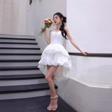 Evening Dress Spring And Summer New Marshmallows Bare Back Ponsy Sling Dress Adult Birthday Party Dress 68HZ