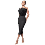 Christmas New Long Fashion Dress Brated Ostrich Hair High-End Temperament Banded Dress Woman 68HZ