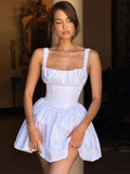 New Women's Sexy Sling Dress Skirt Short Dress Temperament Thin Folds Poneng Skirt Dress Dress Dress Dress Dress 68HZ