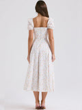 High-End Women's Dress French Style Collar Crumn Dress Dress Temperament Print Dress Fashion Casual Holiday Dress 68HZ