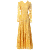 Heavy Industry Yellow Liliu Sexy V-Necked Banquet Long Dress Dresses New Women's Spring And Autumn 2025 68HZ