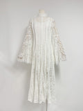 Court Style Dress Dress 2024 Spring Horn Sleeve Long Sleeve Heavyweight Bundle Collage Super Fairy Lace Dress Dress 68HZ
