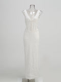 High-End Women's New Sexy Perspective Hollow Deep V Dress Dress Slim Slim Temperament Dress Dress 68HZ
