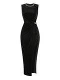 Sleeveless Temperament Sleeveless Sex Hollow Banquet Bag Ass Evening Dress Tight Bridesmaid Dress 68HZ