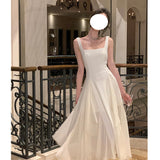 Gentle-Winded White Sling Dress Woman's New Niche Design Ballet Long Skirt Banquet Evening Dress Dress 68HZ