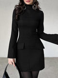 Women's Autumn And Winter New Sexy Dress Long-Sleeved Dress Tights Hip Skirt Skirt Short Skirt Hottie 68HZ